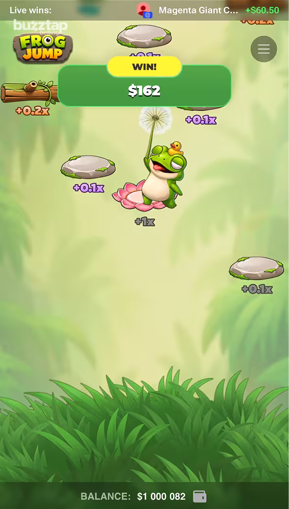 Frog Jump mobile gameplay big win