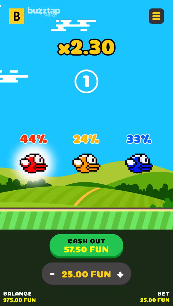 Lucky Bird crash gamepay screenshot selecting a bird