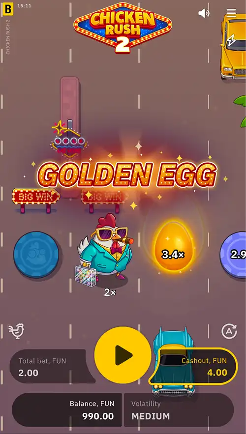 Chicken Rush 2 golden egg feature
