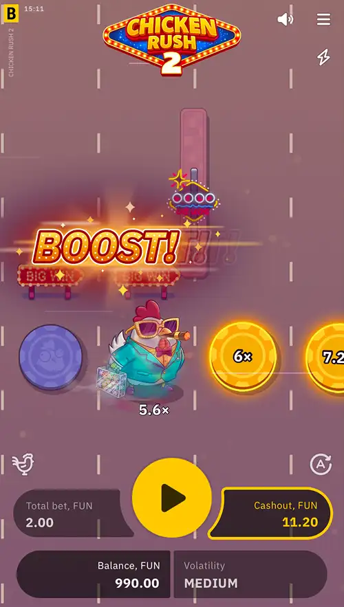 Chicken Rush 2 multiplier boost feature