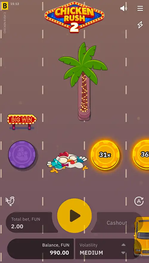 Chicken Rush 2 losing round after being hit by a car