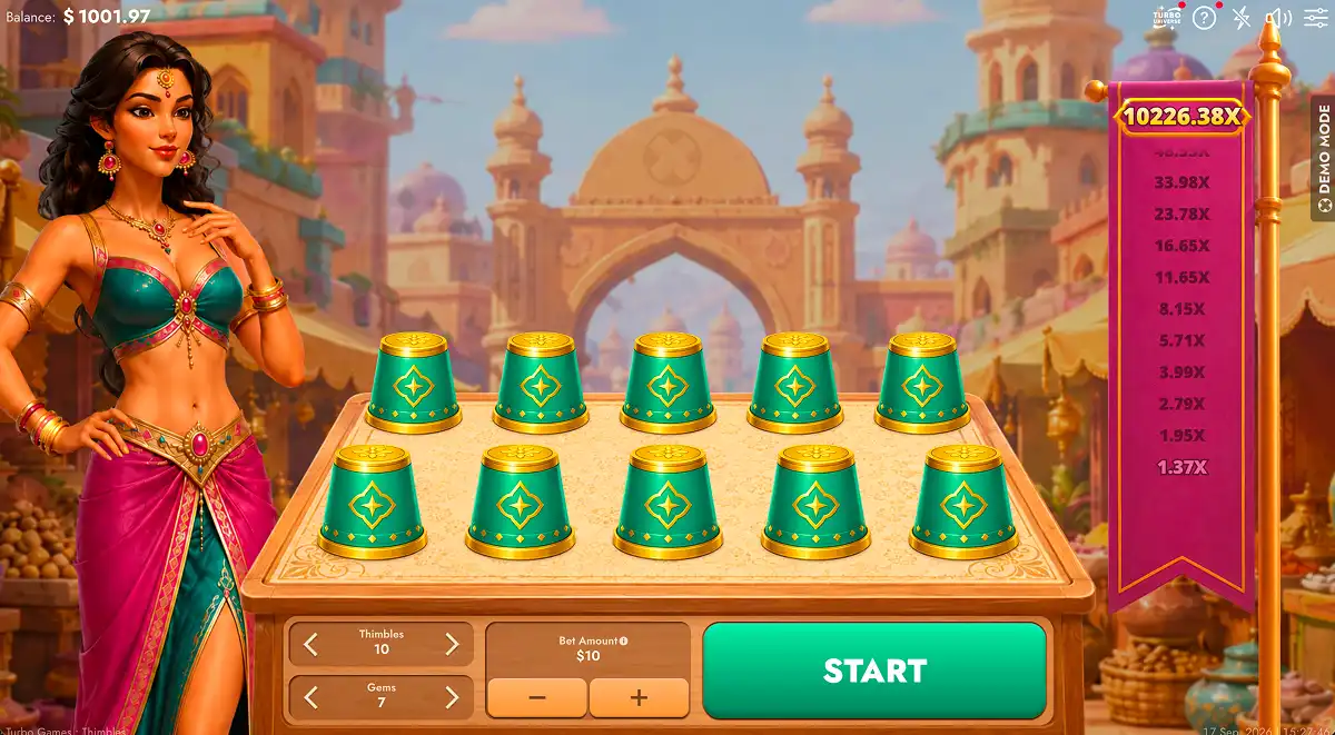 A screenshot of Thimbles 10000 starting a new round