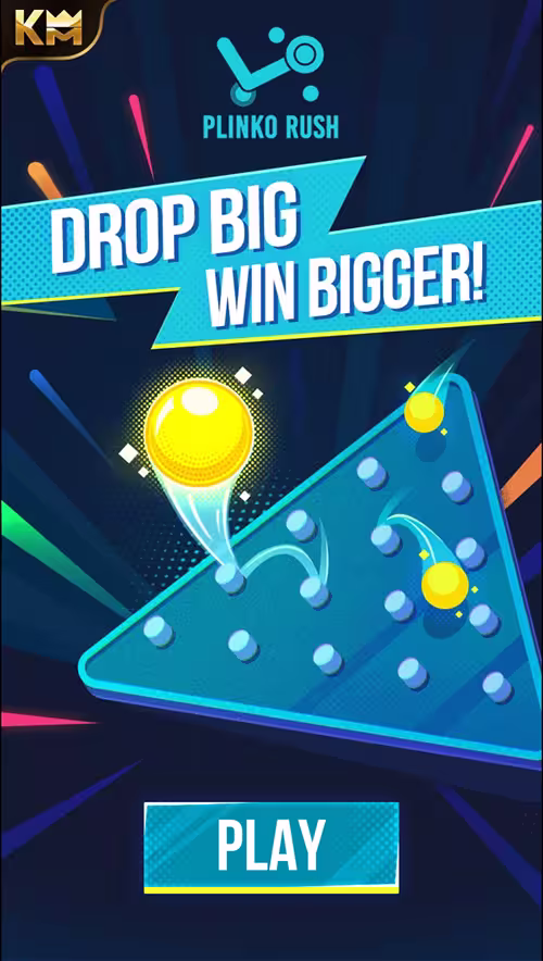 A screenshot of Plinko Rush by KingMidas showing the game pre-loader graphic