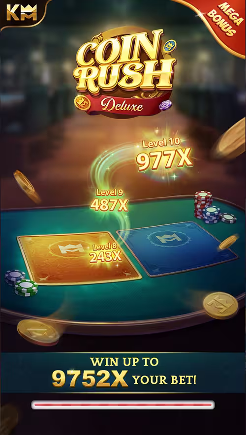 A gameplay screenshot of Coin Rush Deluxe by KingMidas showing the pre-loader graphic