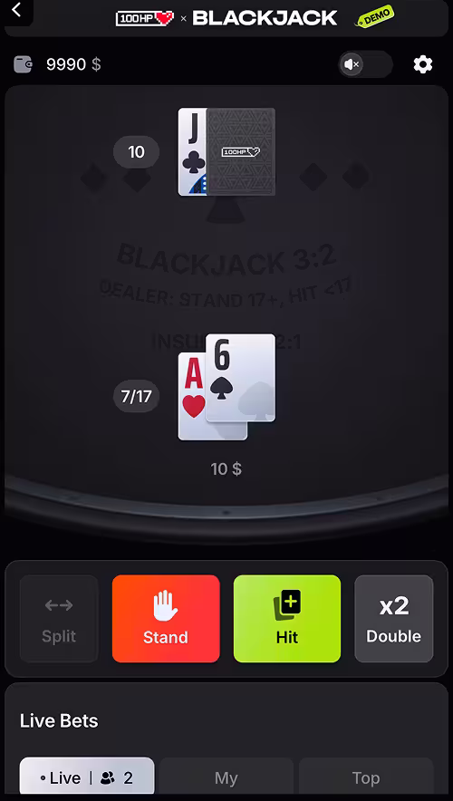 Blackjack mobile gameplay screenshot 1