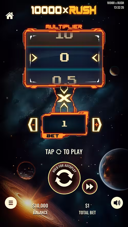 A gameplay screenshot of 10000 X Rush by Platipus