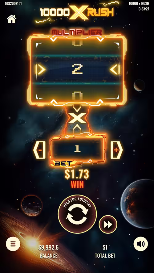 A gameplay screenshot of 10000 X Rush by Platipus