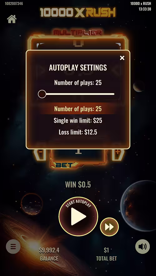 A gameplay screenshot of 10000 X Rush by Platipus
