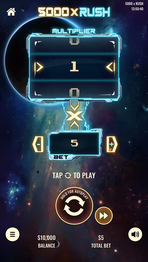 A gameplay screenshot of 5000 X Rush by Platipus
