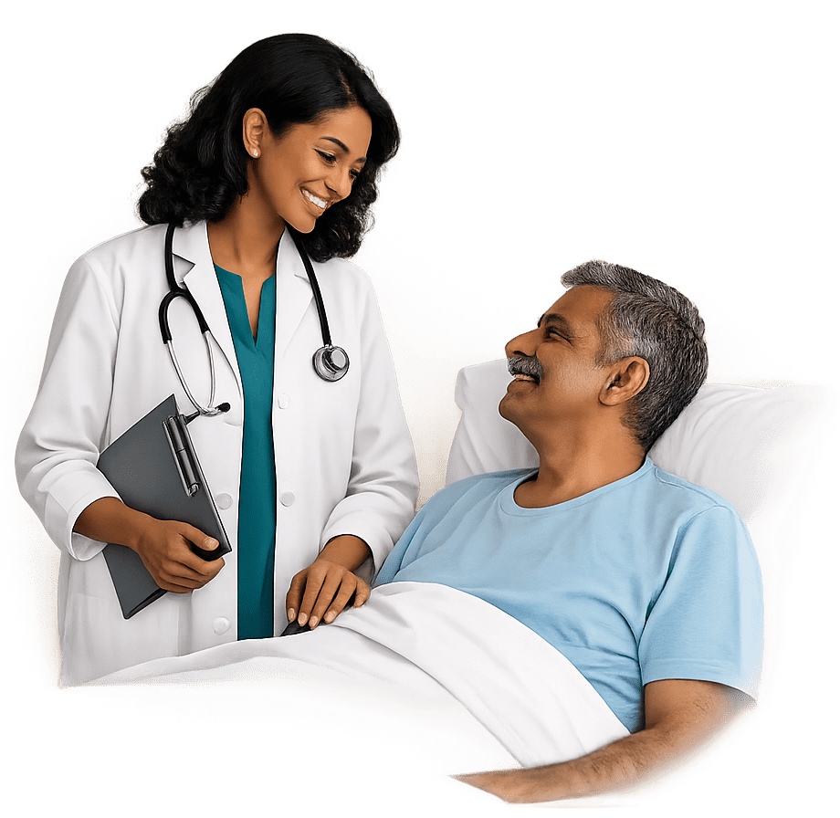 Doctor consulting with a patient representing supportive care and monitoring for liver cirrhosis and liver health.