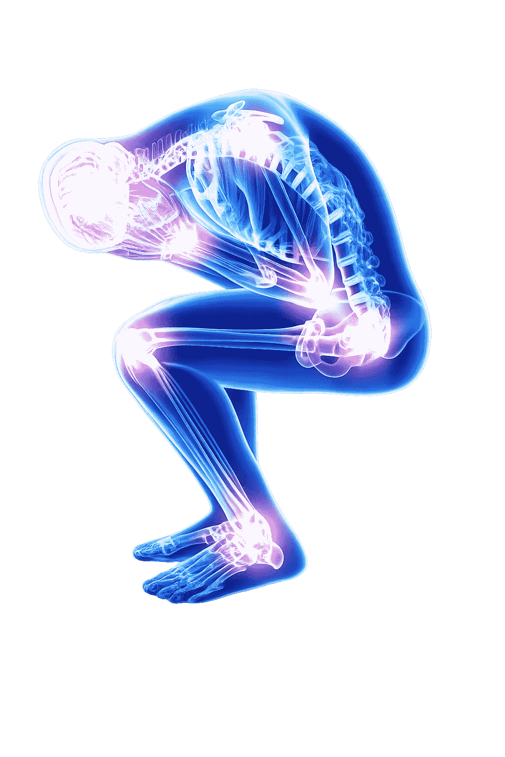 Illustration of a person experiencing widespread joint and muscle pain highlighting areas commonly affected by fibromyalgia.