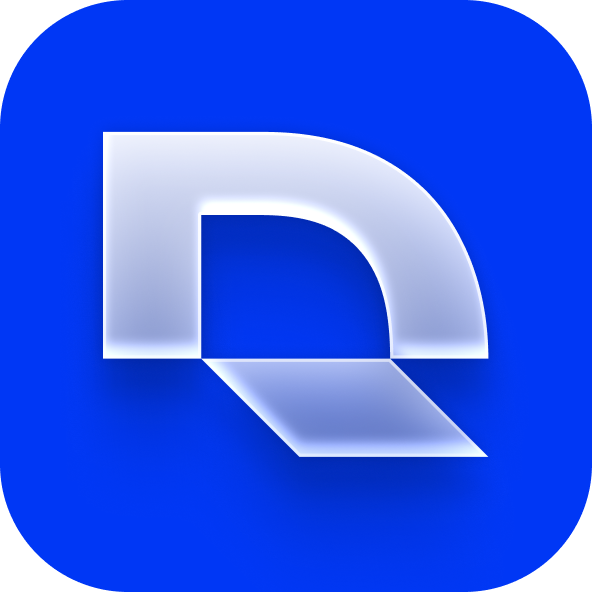 DirectCard logo — rounded blue square with a chrome “D” monogram