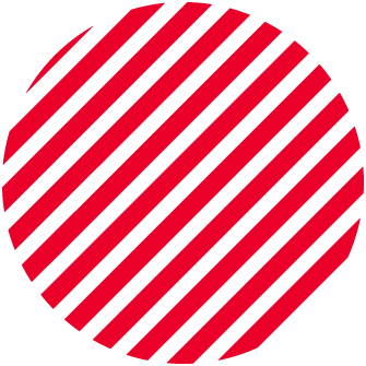 Red circle filled with diagonal black stripes slanting from top left to bottom right.