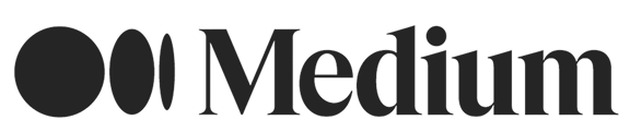 Medium logo consisting of three solid black geometric shapes followed by the word 'Medium' in black serif font.