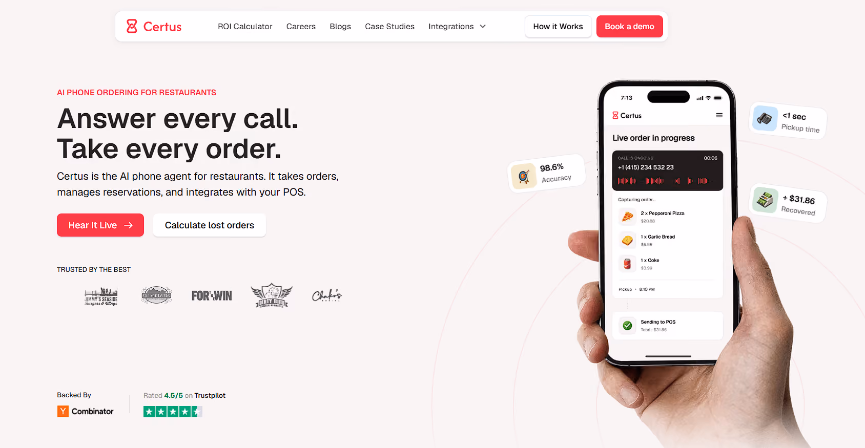 Voice AI Website for Restaurants