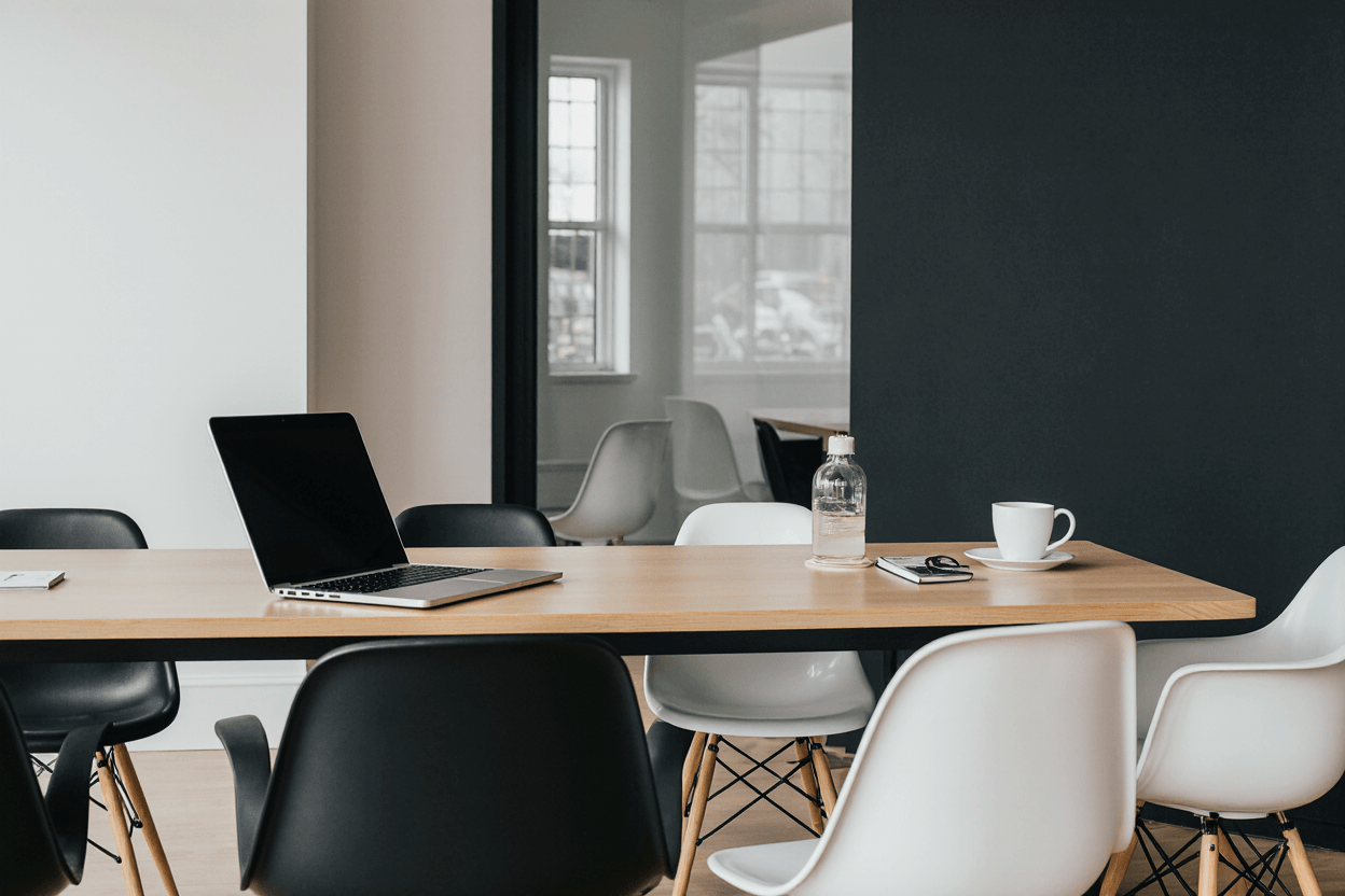 Intérieur d’agence digitale sobre illustrant le rôle stratégique d’un site web pour une entreprise.