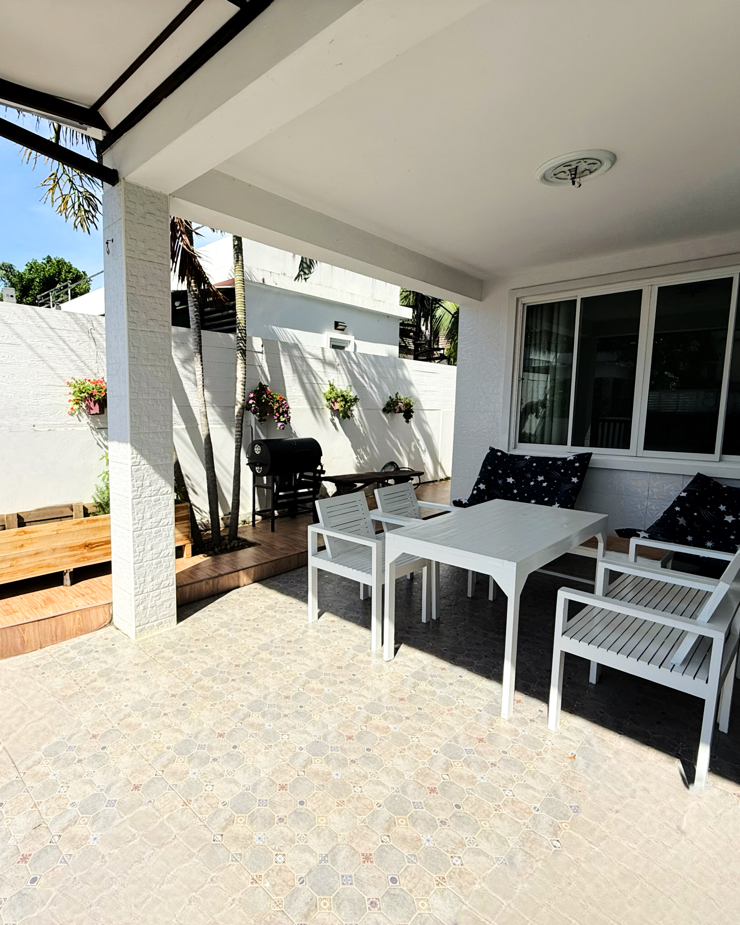 image of outdoor space at the retreat villa in Thailand.