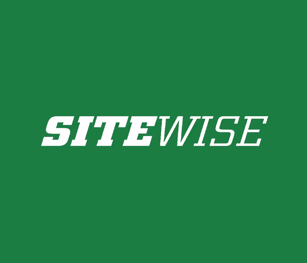 White text reading SITEWISE on a solid green background.