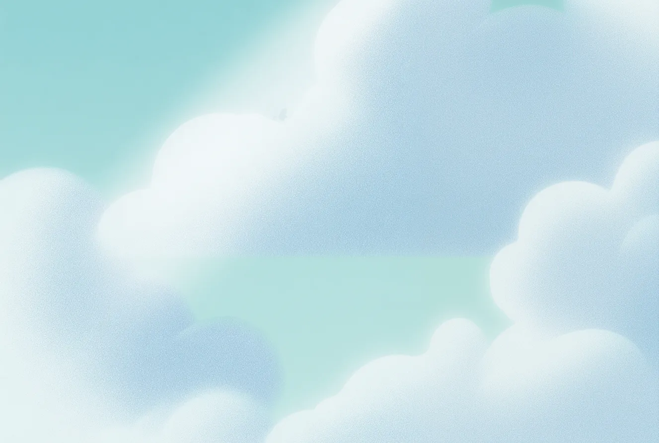 Decorative soft blue and teal cloud background illustration