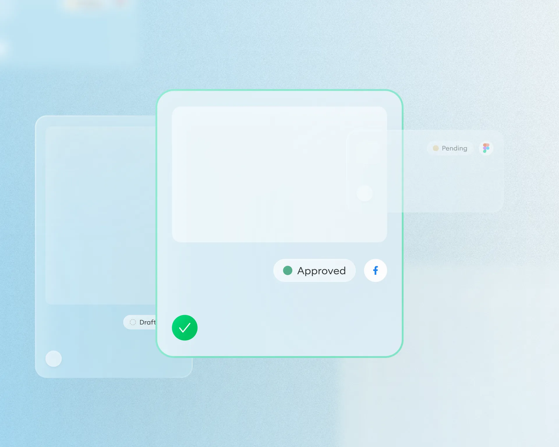 Adclear pre-publication approval dashboard showing content review cards with status badges and regulatory compliance checks