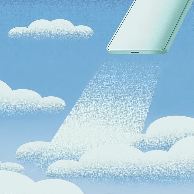 3D illustration of a mobile device launching through clouds representing fast product team compliance reviews