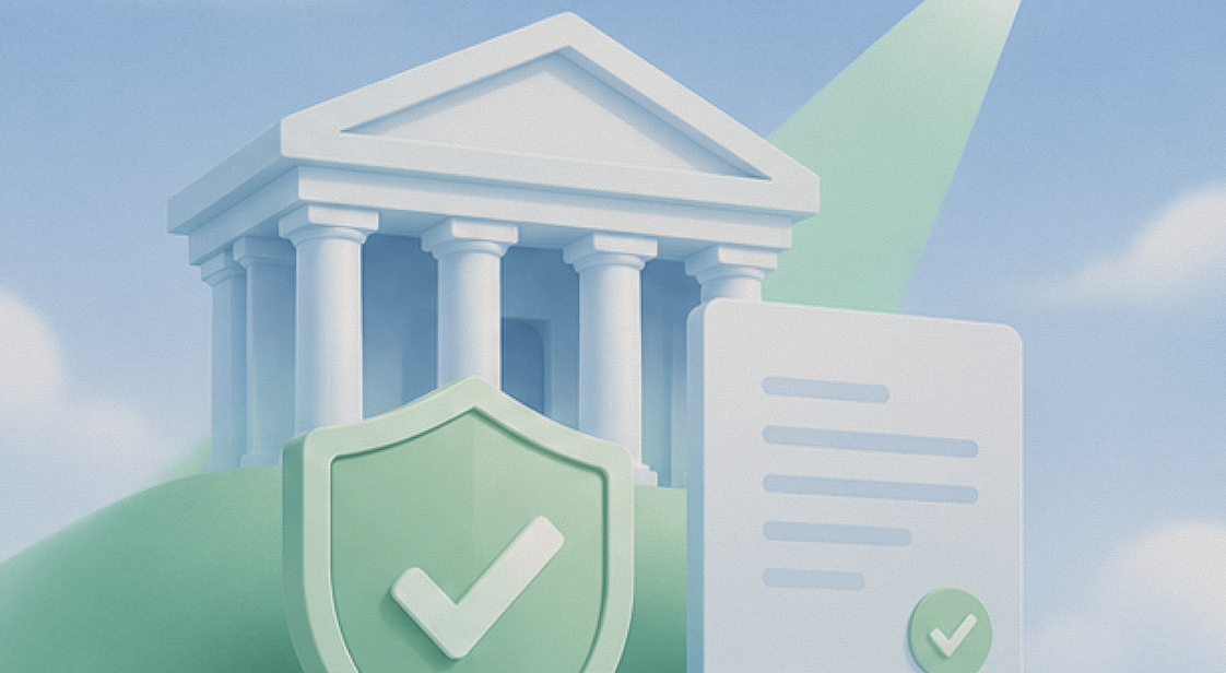 A blurry image of office workers with the title of this blog in bold on top - "AI in Compliance Review: Signal vs Hype"