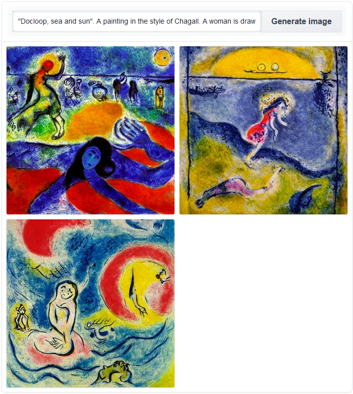 text to image exemple with chagall style