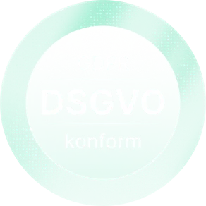 Rundes DSGVO konformes Datenschutzsiegel in Türkis mit Aufschrift GDPR
