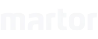 Hellgraues Martor-Logo auf dunklem Hintergrund