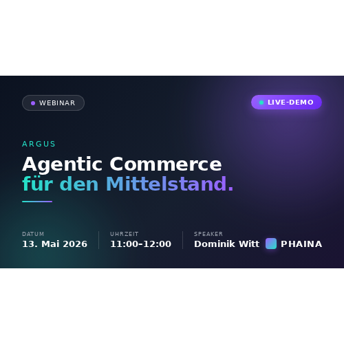 Agentic Commerce für den Mittelstand. Argus – der digitale Produktberater.