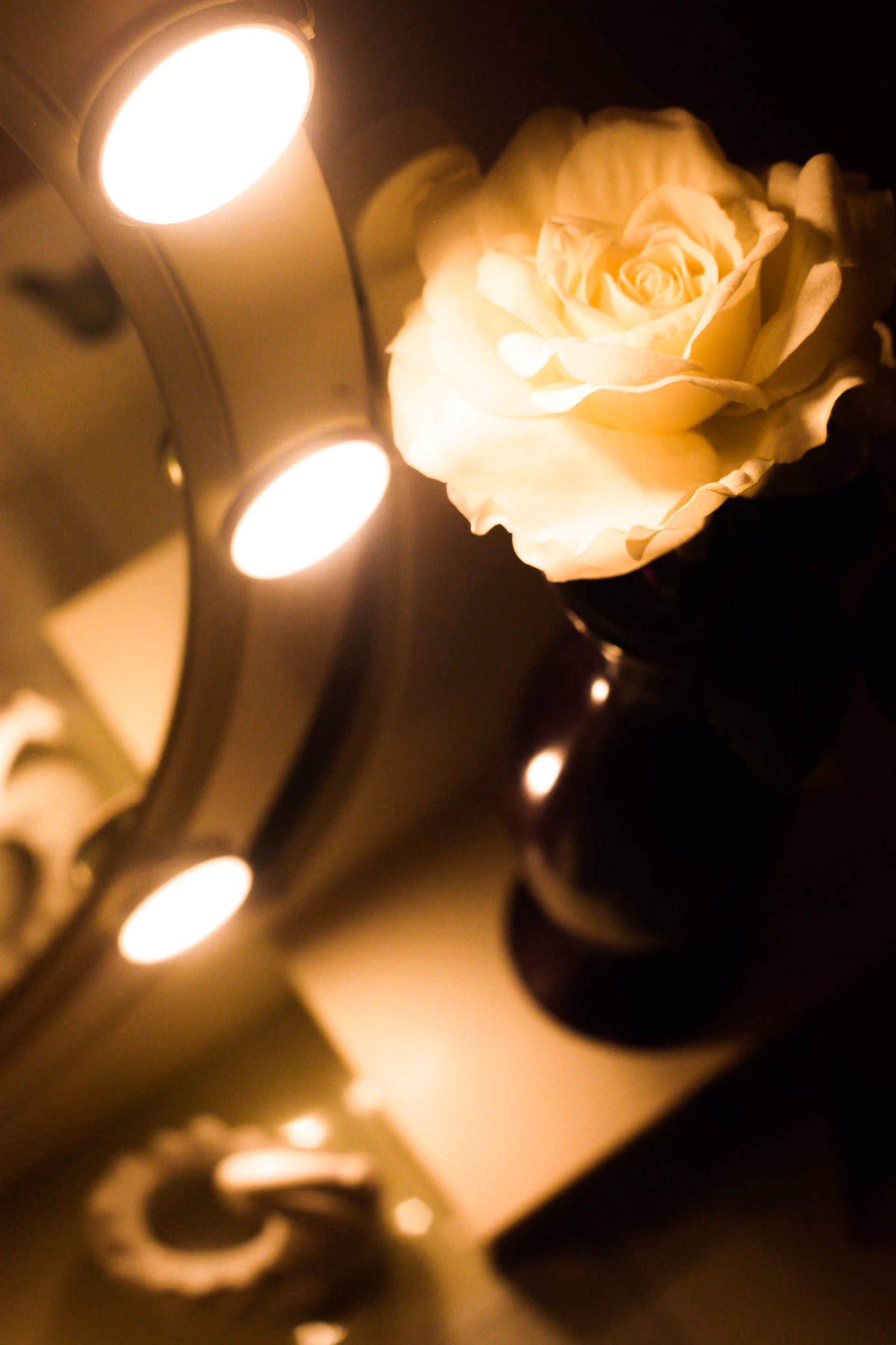 A dressing room mirror