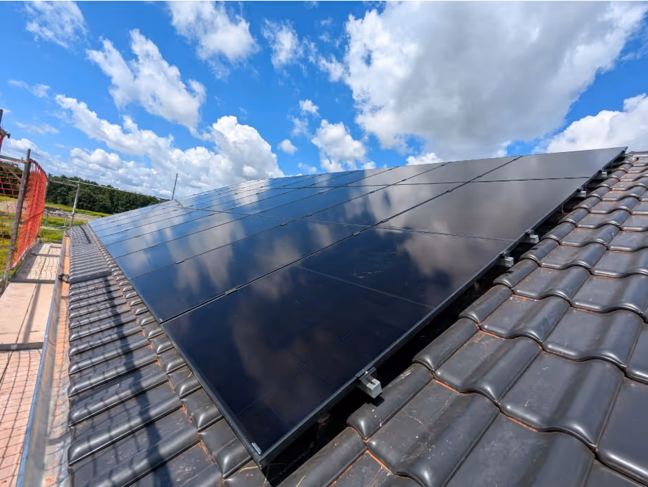 Solar panel at the top of the house