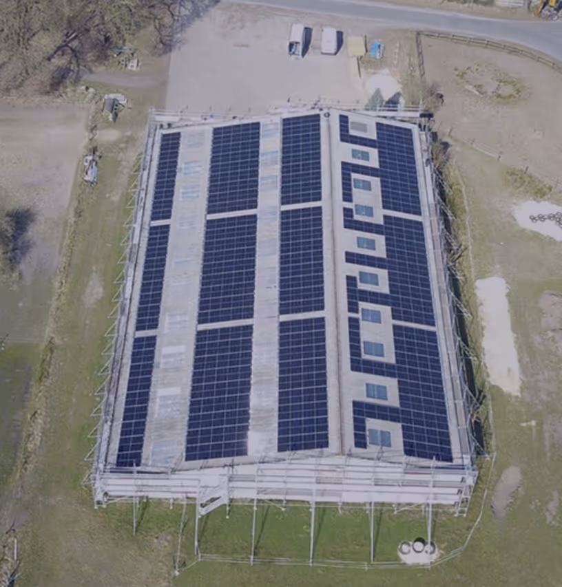 ariel view of solar panel