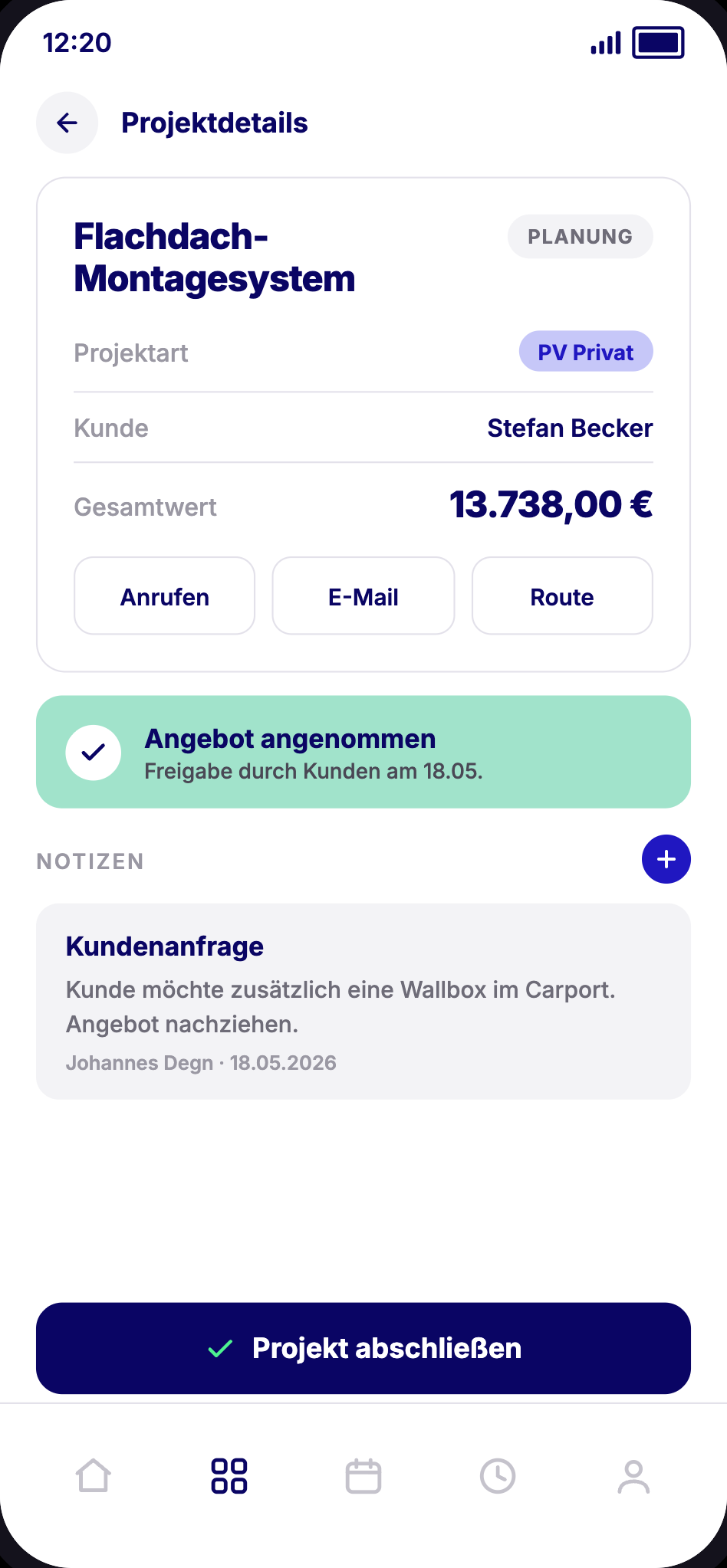 smalt App – Projekt