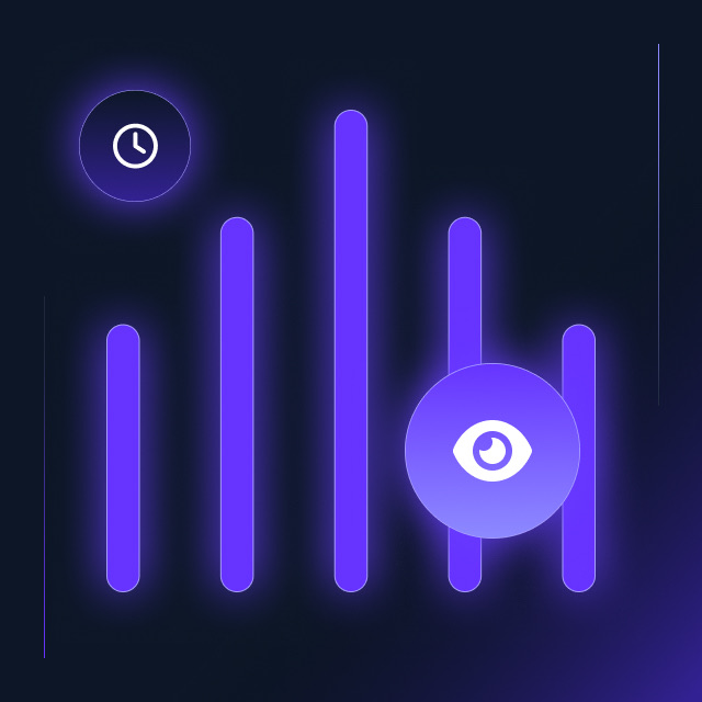 A dark background with a neon purple design.