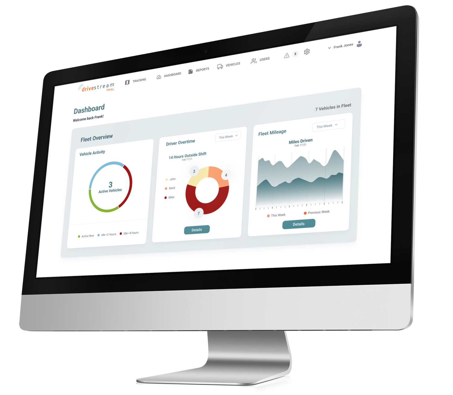 Drivestream UI for tracking safety