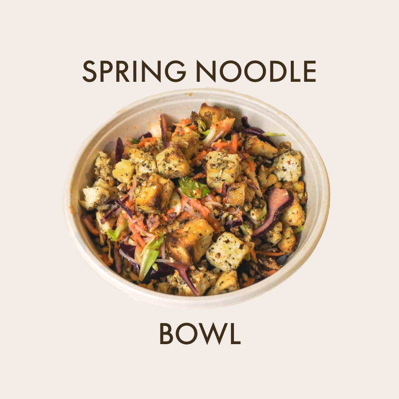 Beets and blues salad bowl with rocket, rice, beetroot, pear, feta, blue cheese, pickled oni