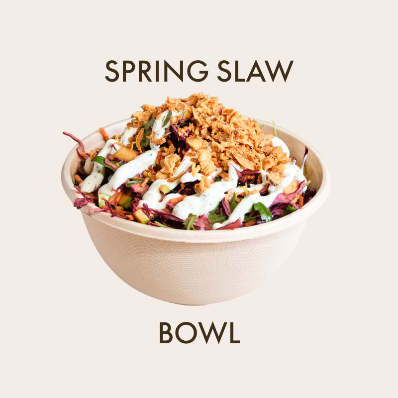 Herbalist salad bowl with savoy cabbage, squash, rice, carrot, feta