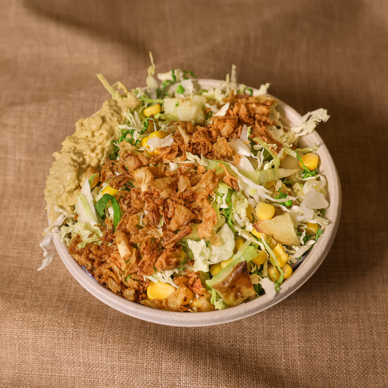 Bewliehill house bowl with kale and topping