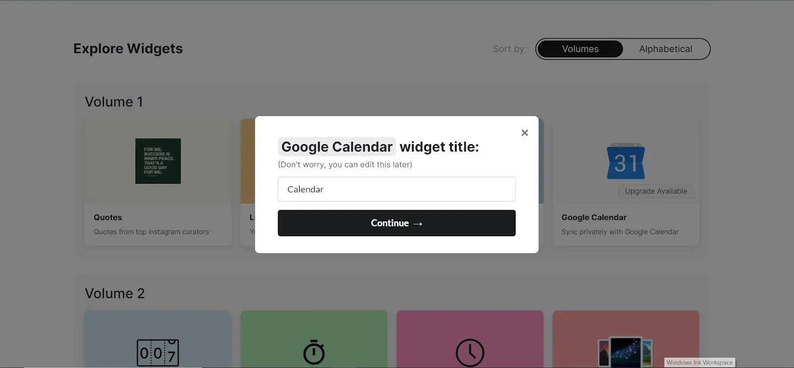 Embed Google Calendar to Notion using Indify.