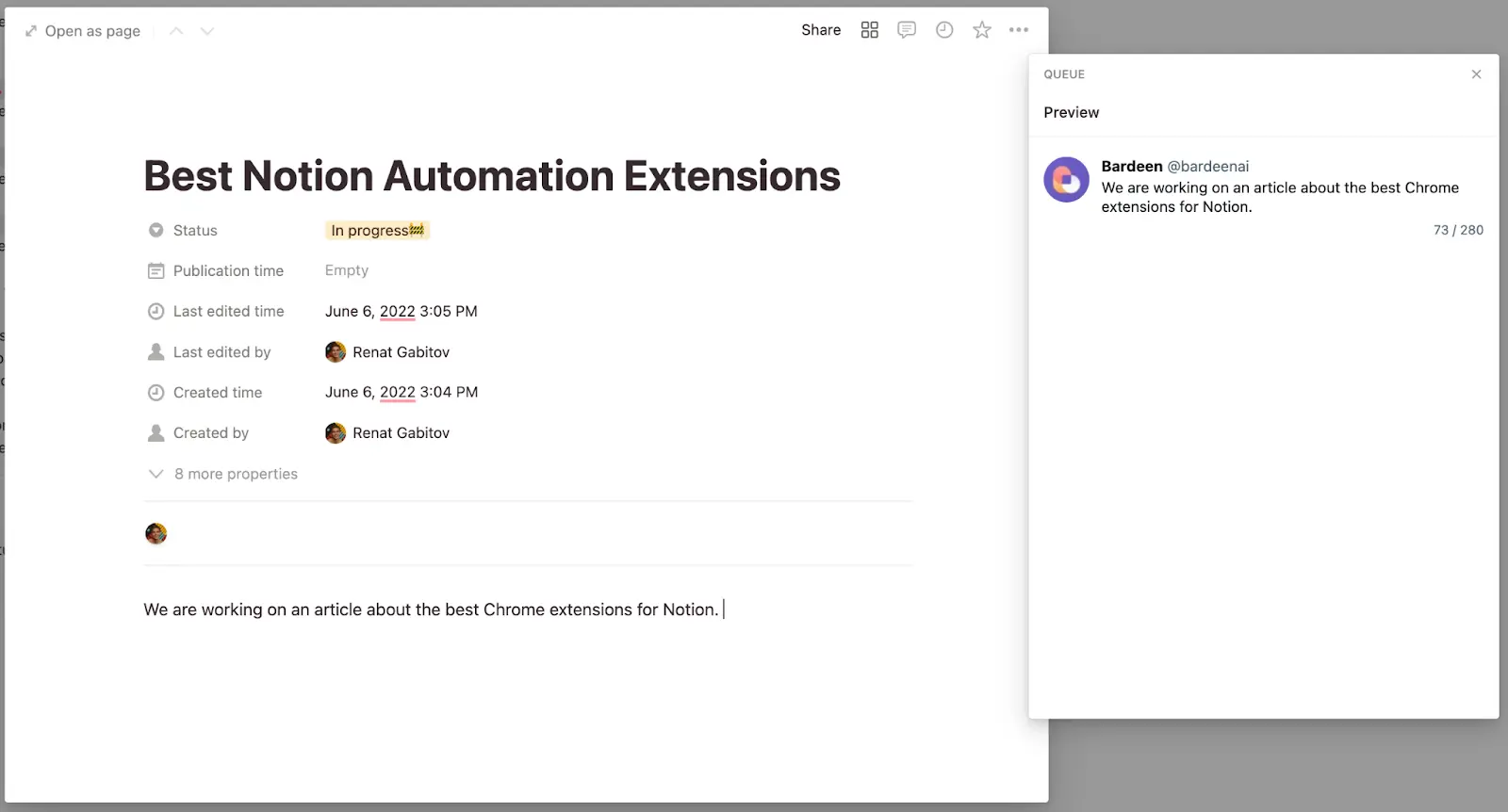 Queue.so: schedule tweets for Notion.
