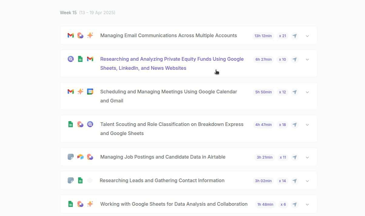 GIF - Bardeen Synthesis identifies workflow and generated automation