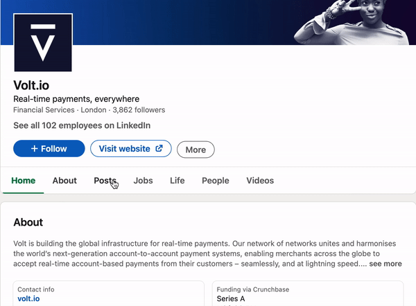 Find people on Linkedin company page