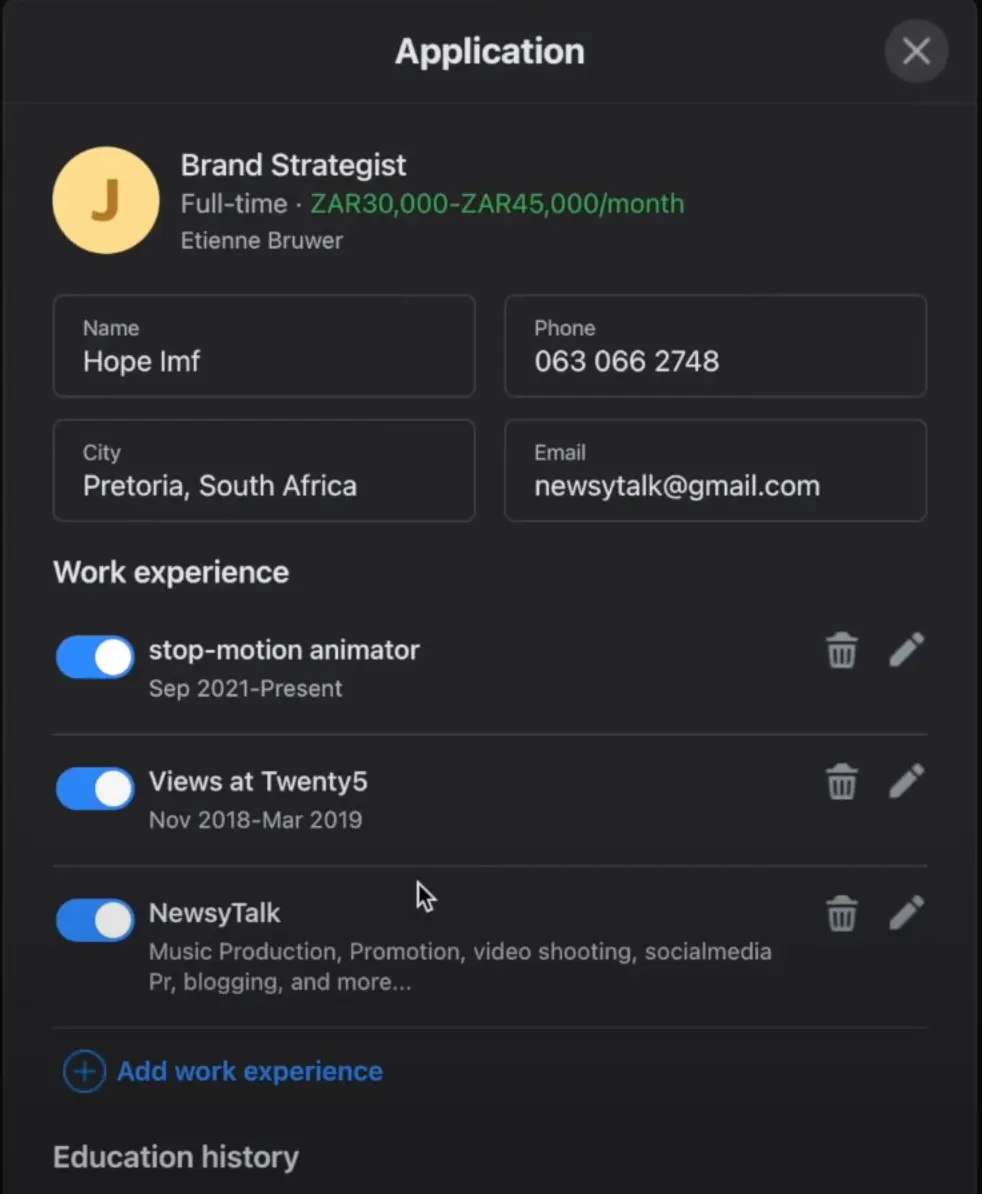 Apply for jobs on Facebook