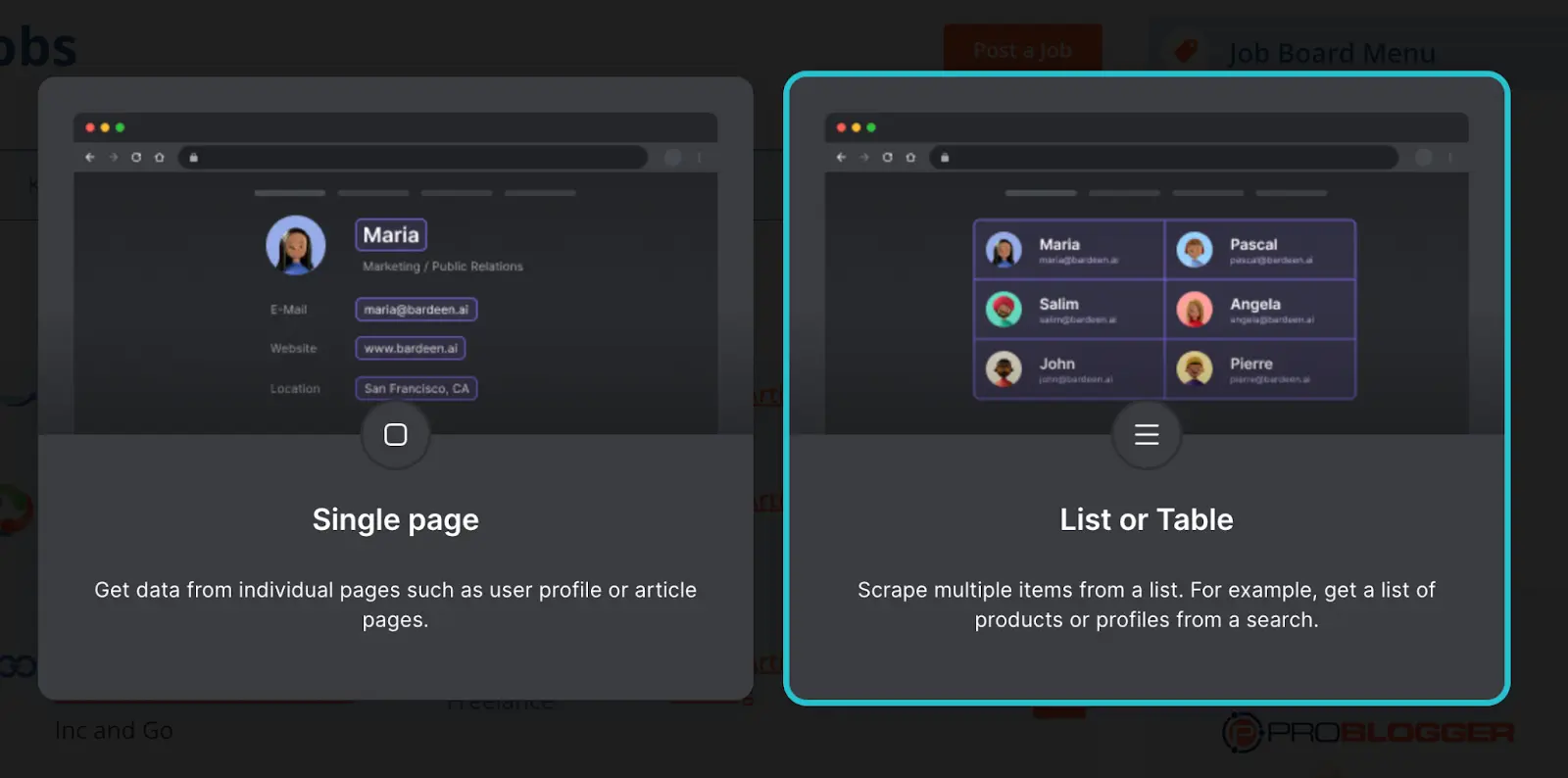 Build an automation to scrape the web.