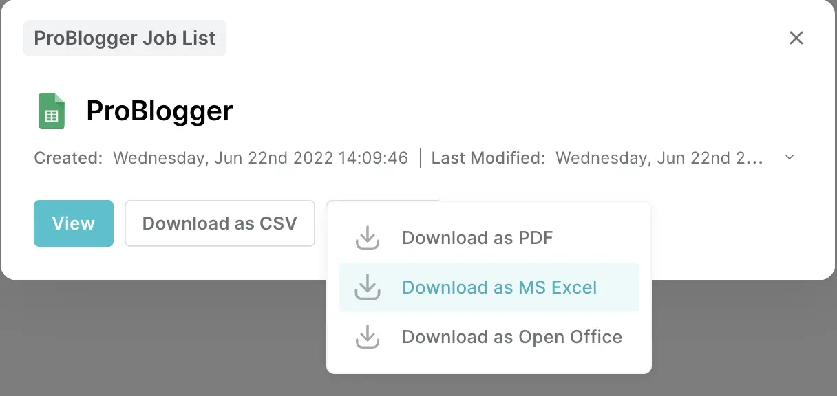 Download extracted data.