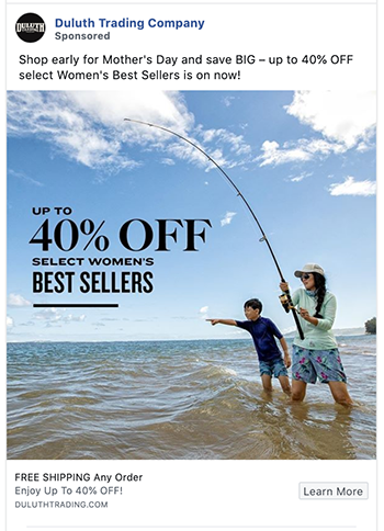 Facebook lead gen ad showing how to promote holiday sales