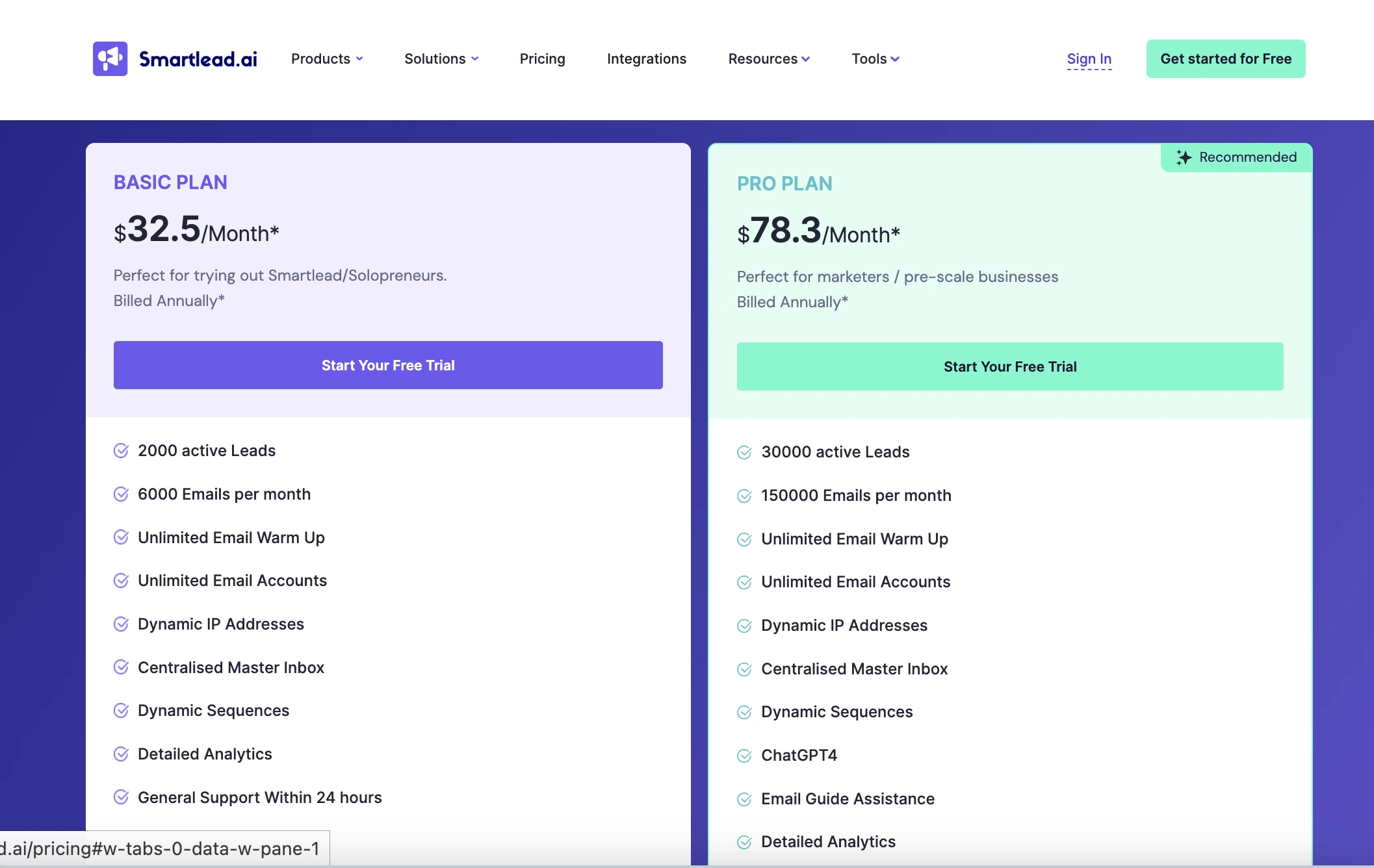 Smartlead.ai pricing and plans 2025