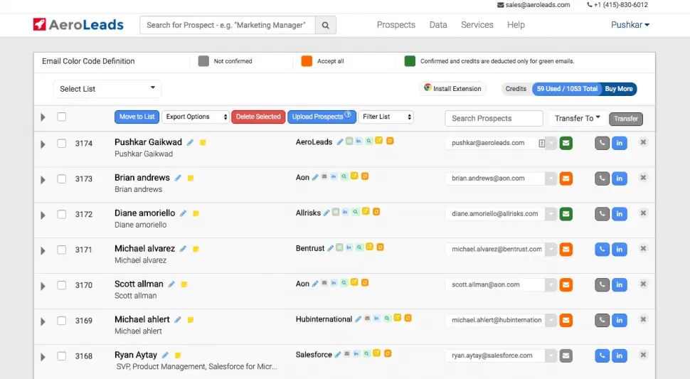 AeroLeads for sales prospecting