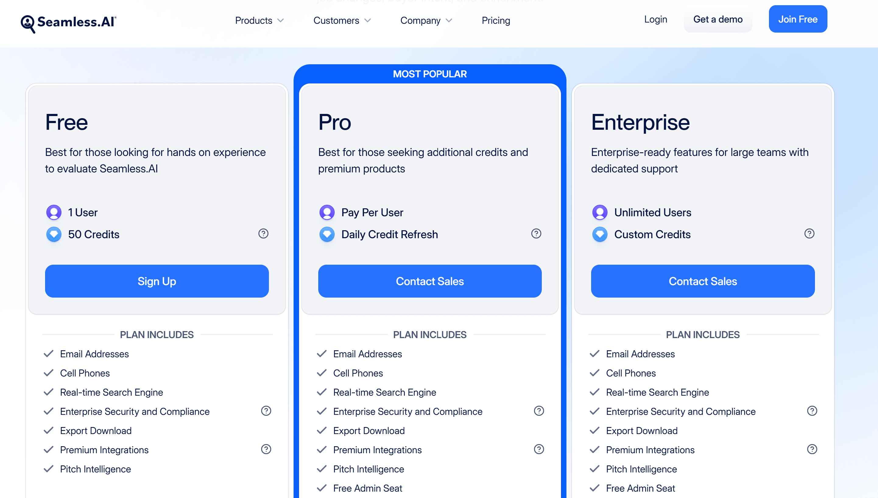 Seamless.ai pricing and plans 2025